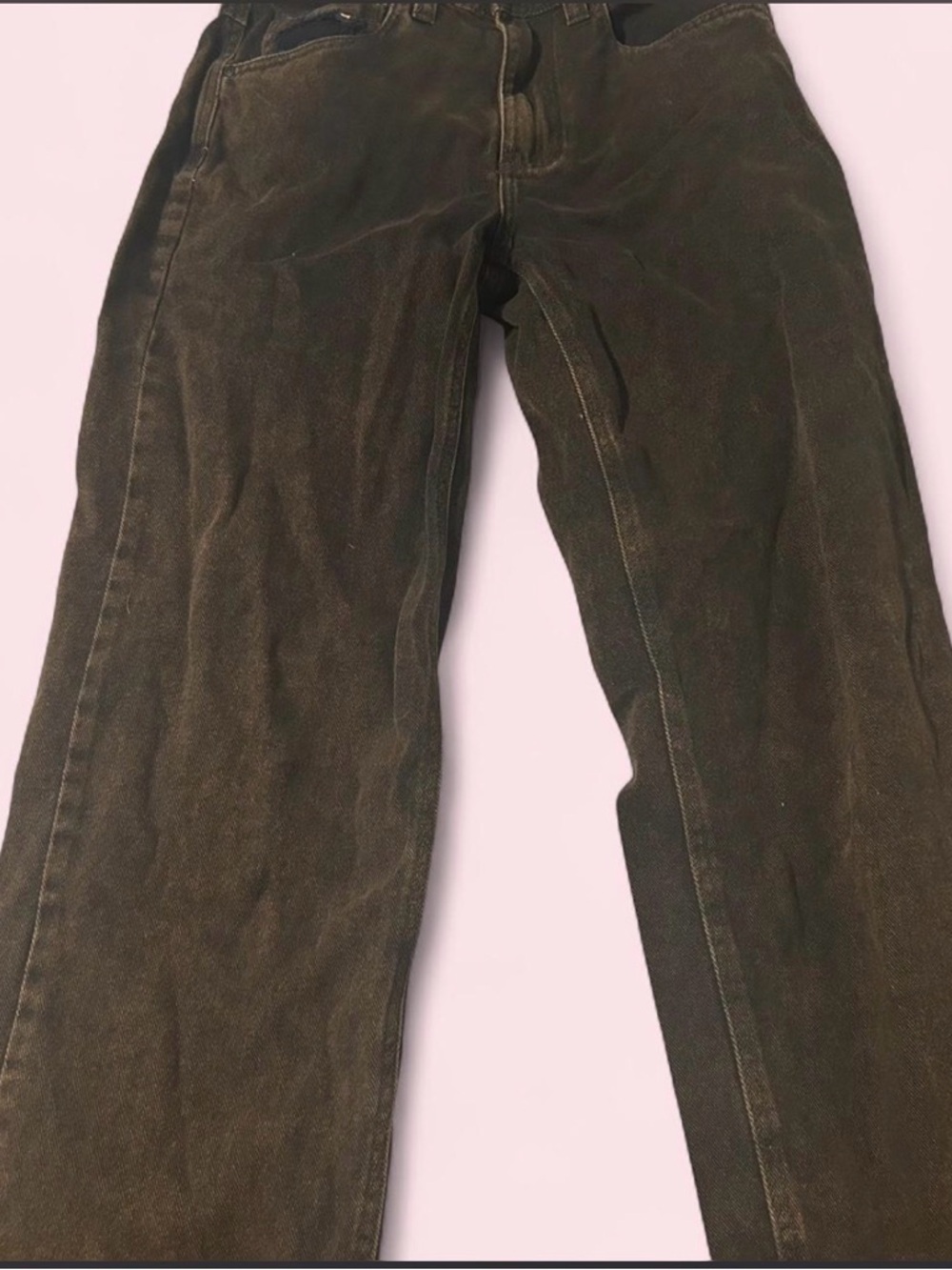 Relaxed Fit Men's Jeans in Dark Olive Brown